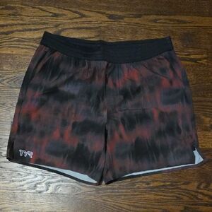 TYR Mens Athletic Shorts in Black and Red